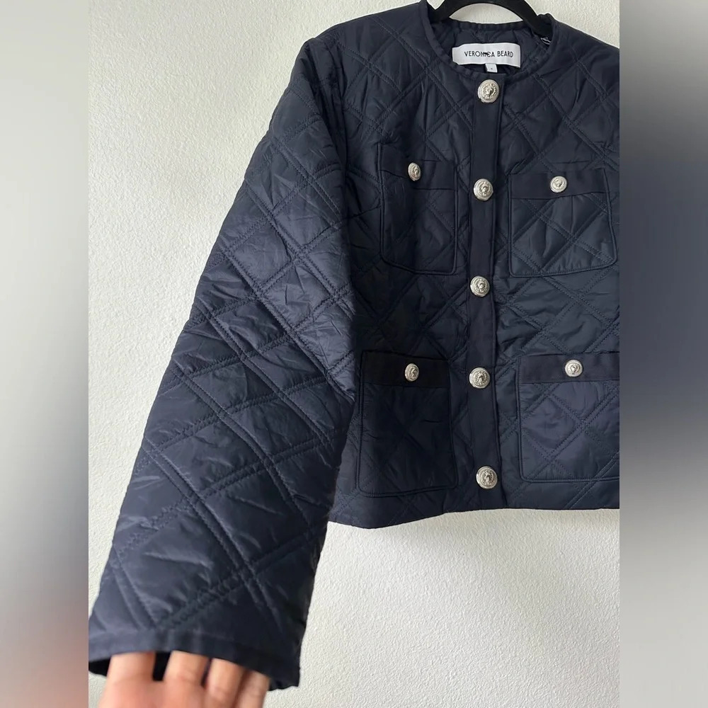Veronica Beard  Navy Shalia Quilted Jacket - Picture 6 of 10